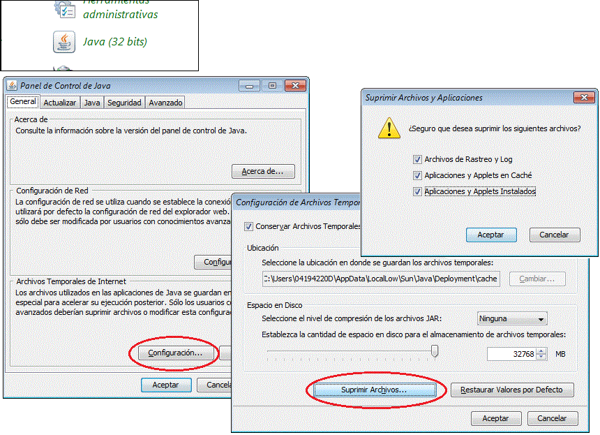 Eliminación de los ficheros temporales de Java